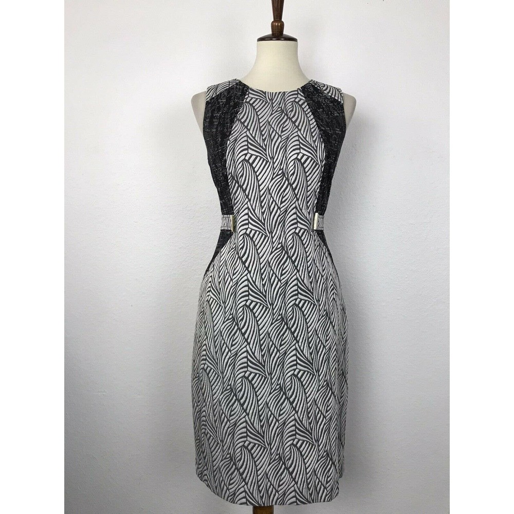 Calvin Klein Black and White Patterned Dress